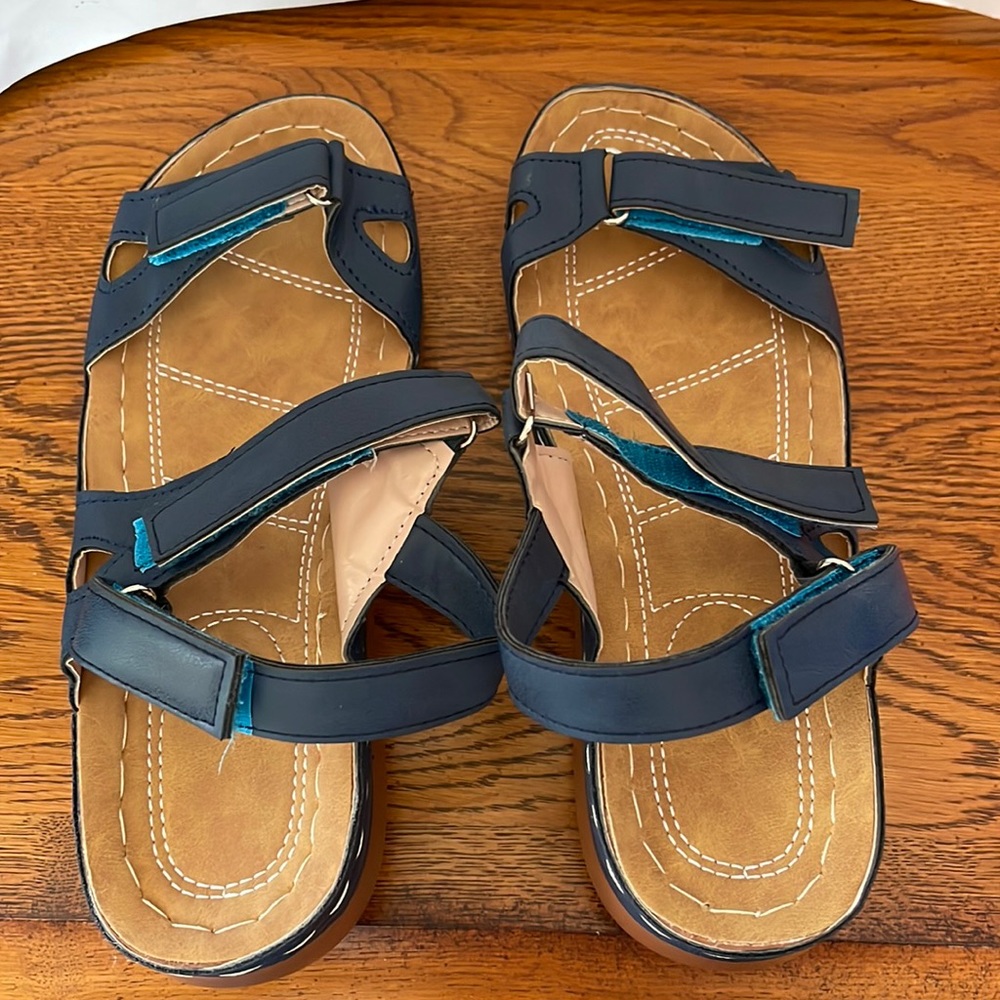 Women’s brand new blue sandals with Velcro closing